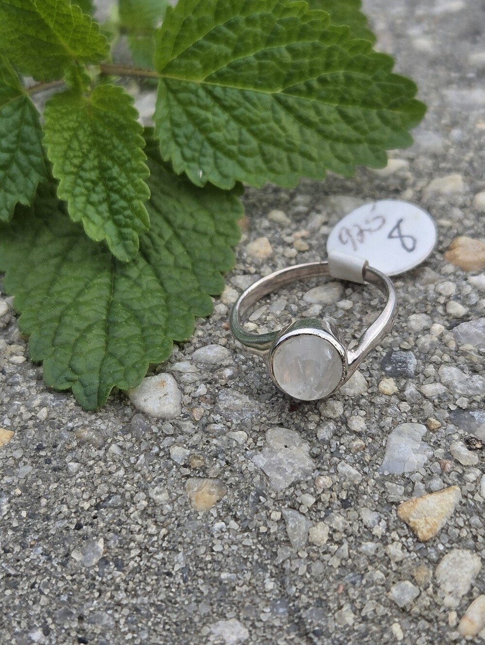 Vintage Rainbow Moonstone 925 Ring. Size 8.